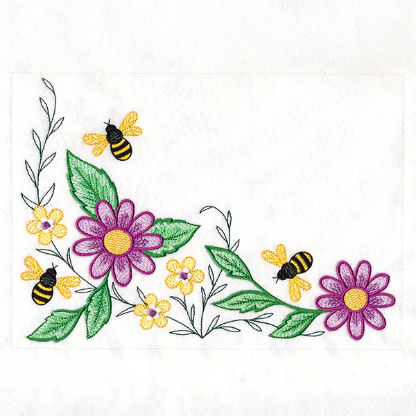 Garden Bees Placemat Corner - Bottom Left - Image 13