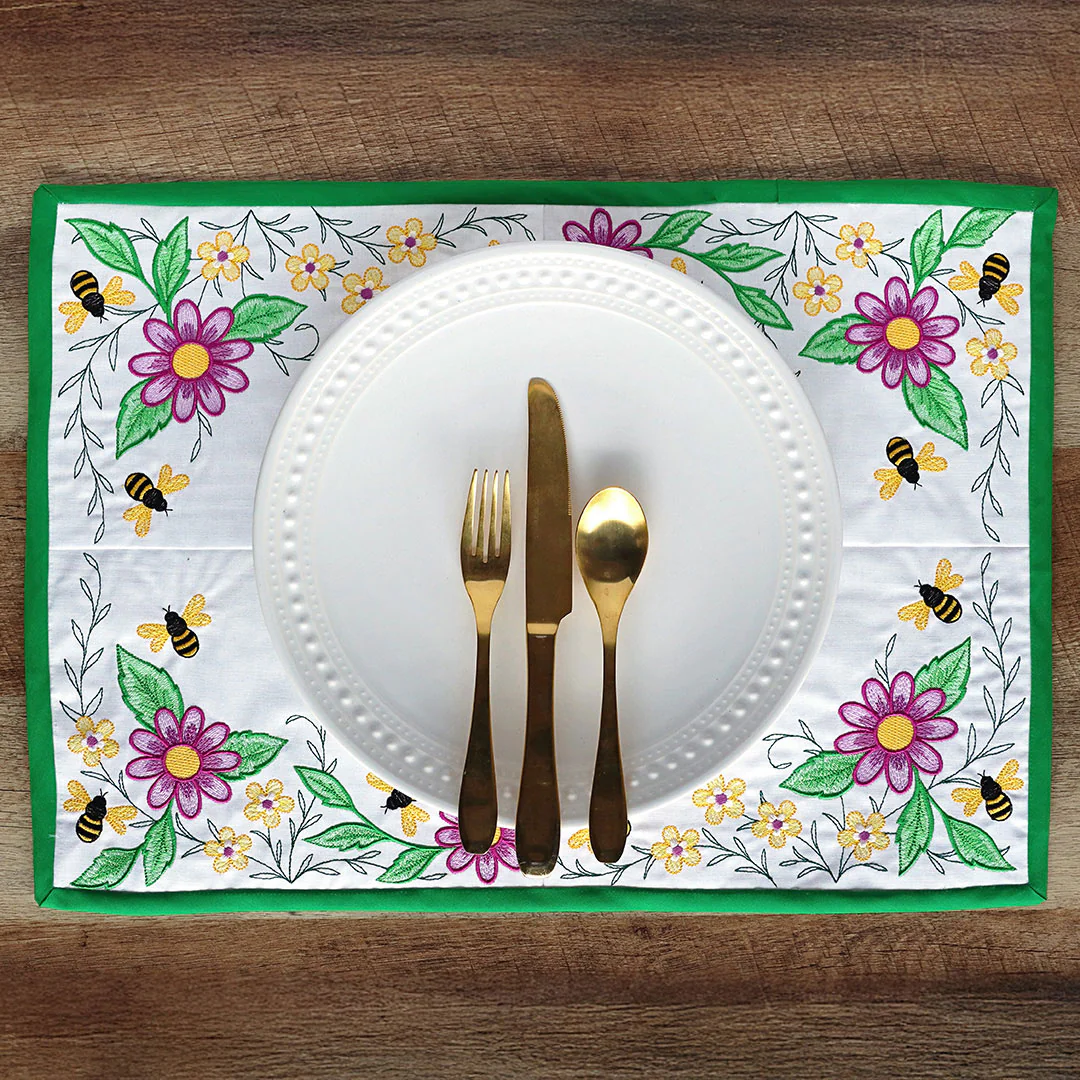 Garden Bees Placemat Corner - Bottom Left - Image 14