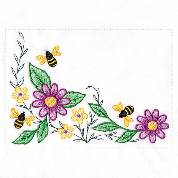 Garden Bees Placemat Corner - Bottom Left - Image 5