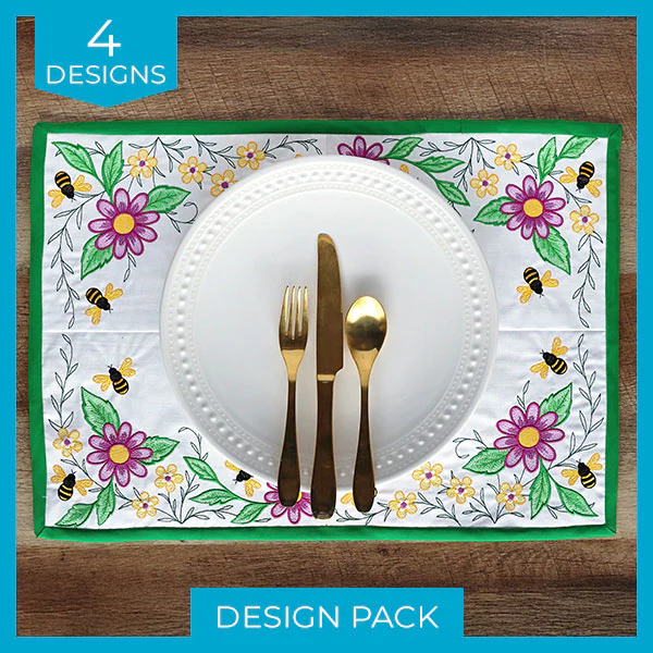 Garden Bees Placemat Corners Design Pack - Image 4