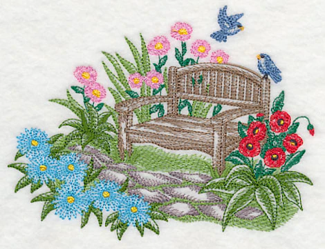 Garden Bench Serenity (Toile) - Image 4