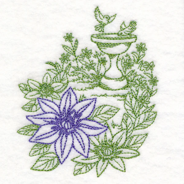 Garden Bird Bath Etching - Image 5