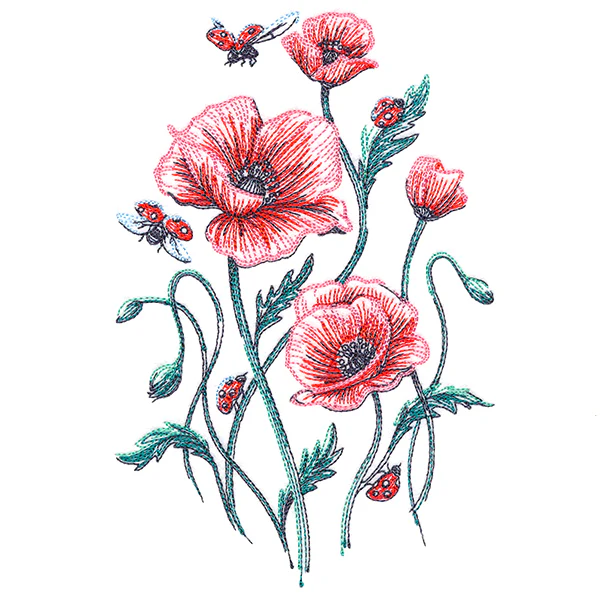 Garden Delights - Poppies & Ladybugs - Image 4