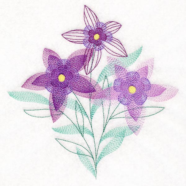 Garden Flower Bouquet - Columbines - Image 2