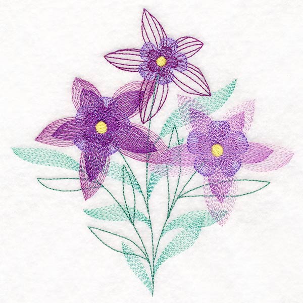 Garden Flower Bouquet - Columbines - Image 3