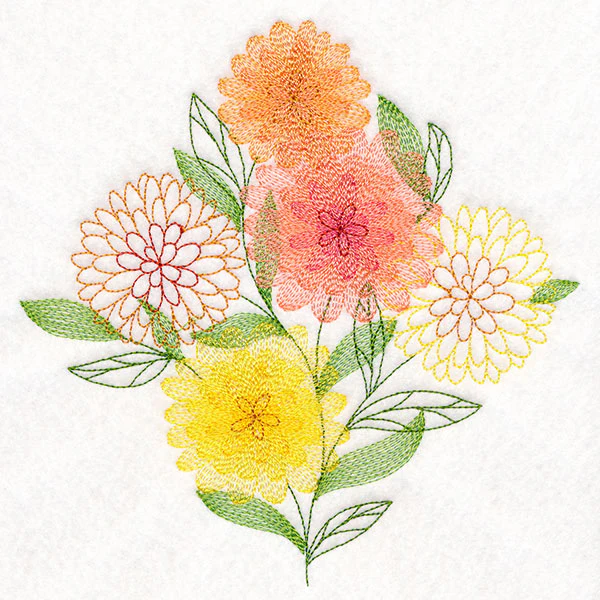 Garden Flower Bouquet - Mums - Image 2