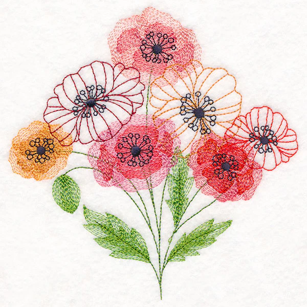 Garden Flower Bouquet - Poppies - Image 3