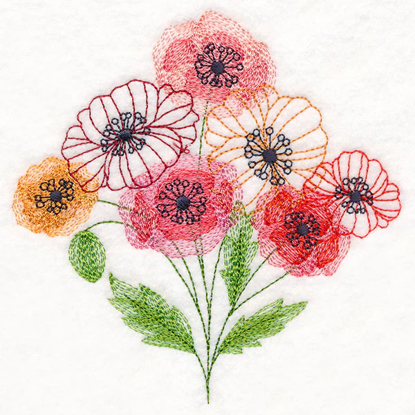 Garden Flower Bouquet - Poppies - Image 4