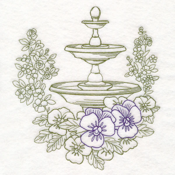 Garden Fountain Etching - Image 2