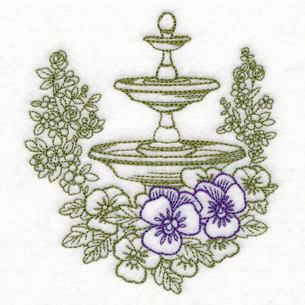 Garden Fountain Etching - Image 5