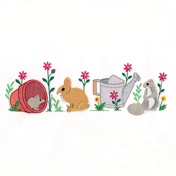Garden Friends and Tools Border