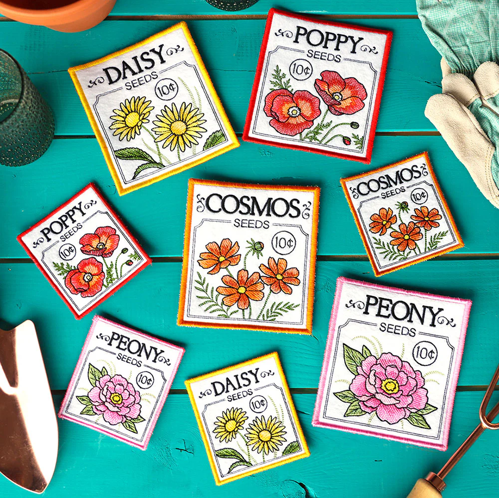 Garden Seed Packet Coaster - Peony (In-the-Hoop) - Image 3