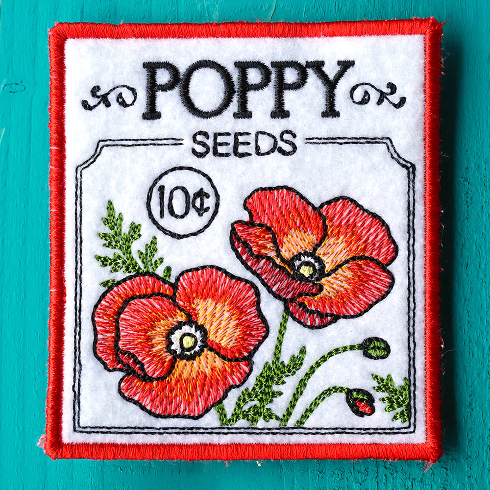 Garden Seed Packet Coaster - Poppy (In-the-Hoop) - Image 4