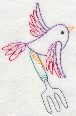 Gardening Bird with Hand Rake (Vintage)