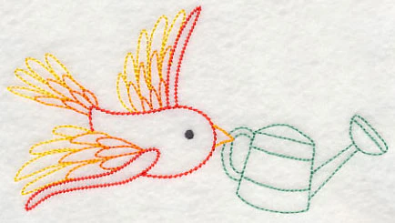 Gardening Bird with Watering Can (Vintage) - Image 3