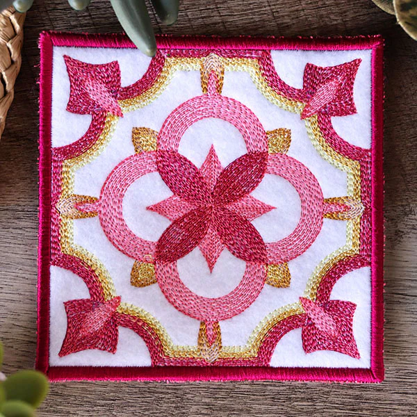 Geometric Color Theory Square Coaster (In-the-Hoop) - Image 7