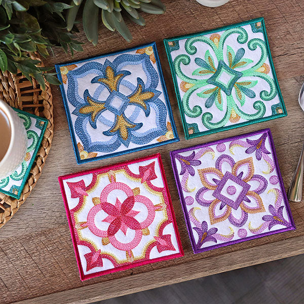 Geometric Color Theory Square Coaster (In-the-Hoop) - Image 9
