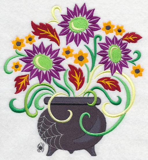 Ghoulish Blooms in Cauldron