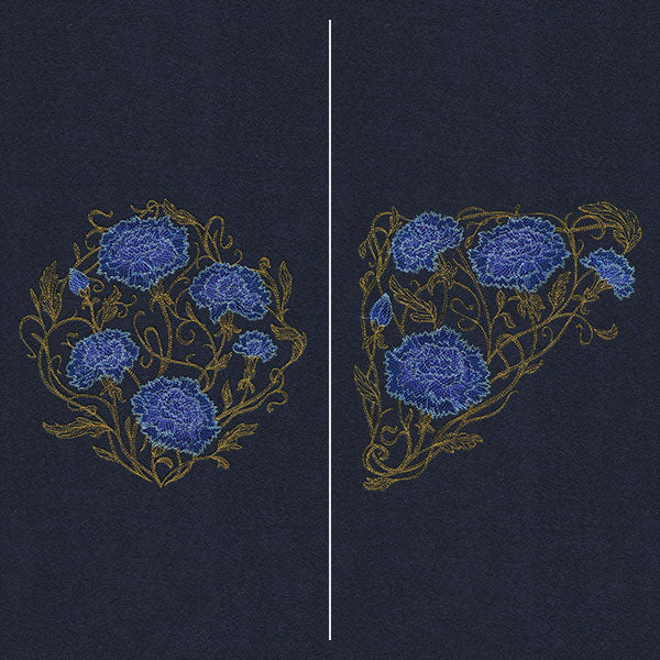 Gilded Filigree Carnations Pillow Pair - Image 2