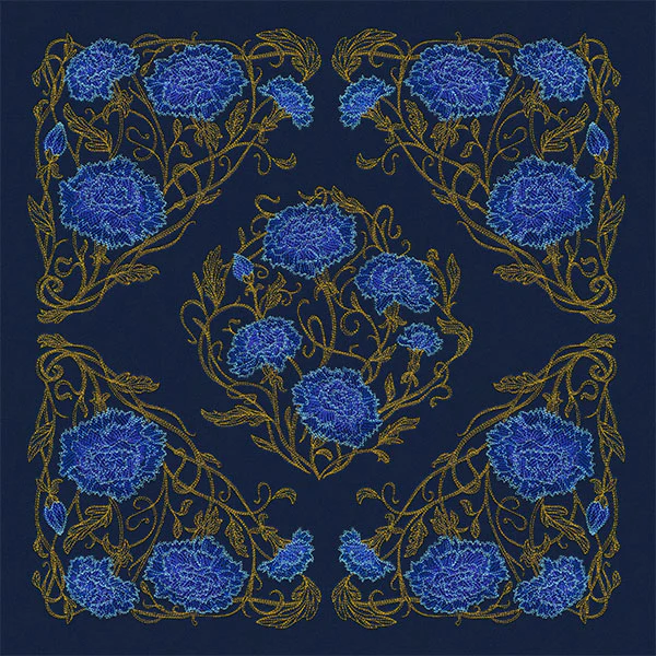 Gilded Filigree Carnations Pillow Pair - Image 4