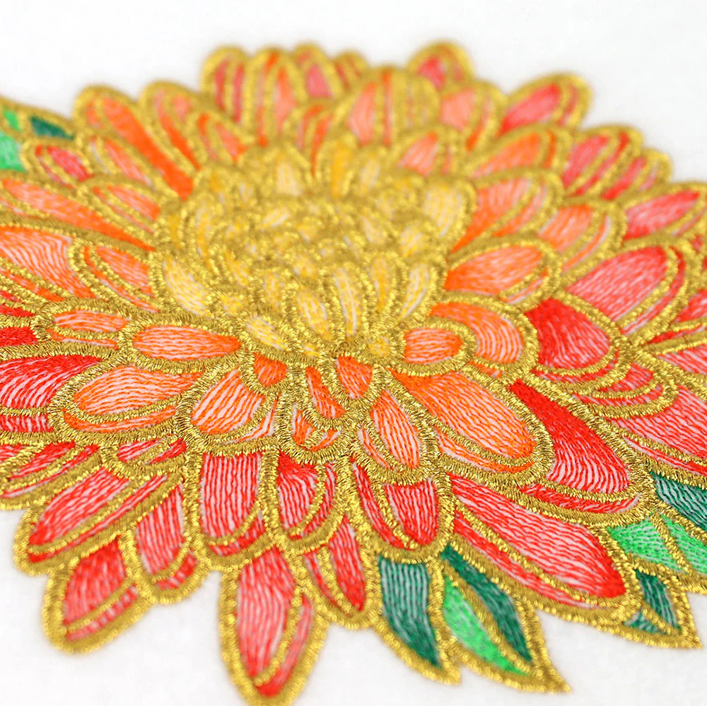 Gilded Stained Glass Chrysanthemum - Image 2
