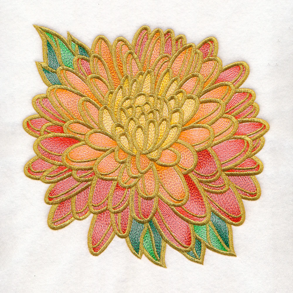 Gilded Stained Glass Chrysanthemum - Image 6
