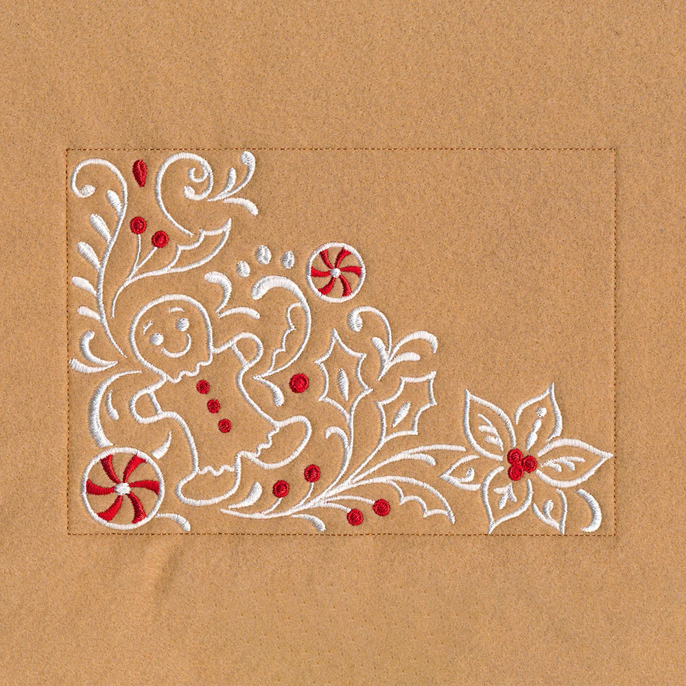 Gingerbread Christmas Placemat Corner - Bottom Left - Image 4