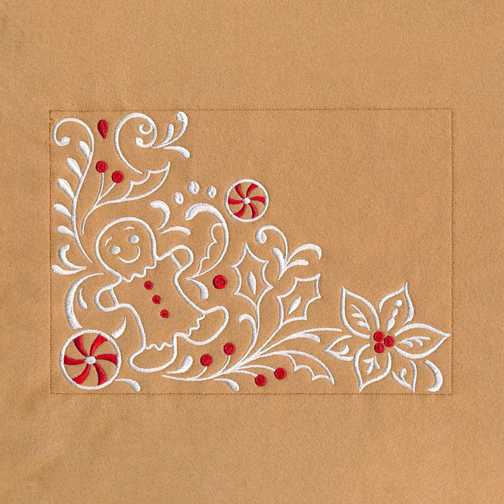 Gingerbread Christmas Placemat Corner - Bottom Left - Image 5