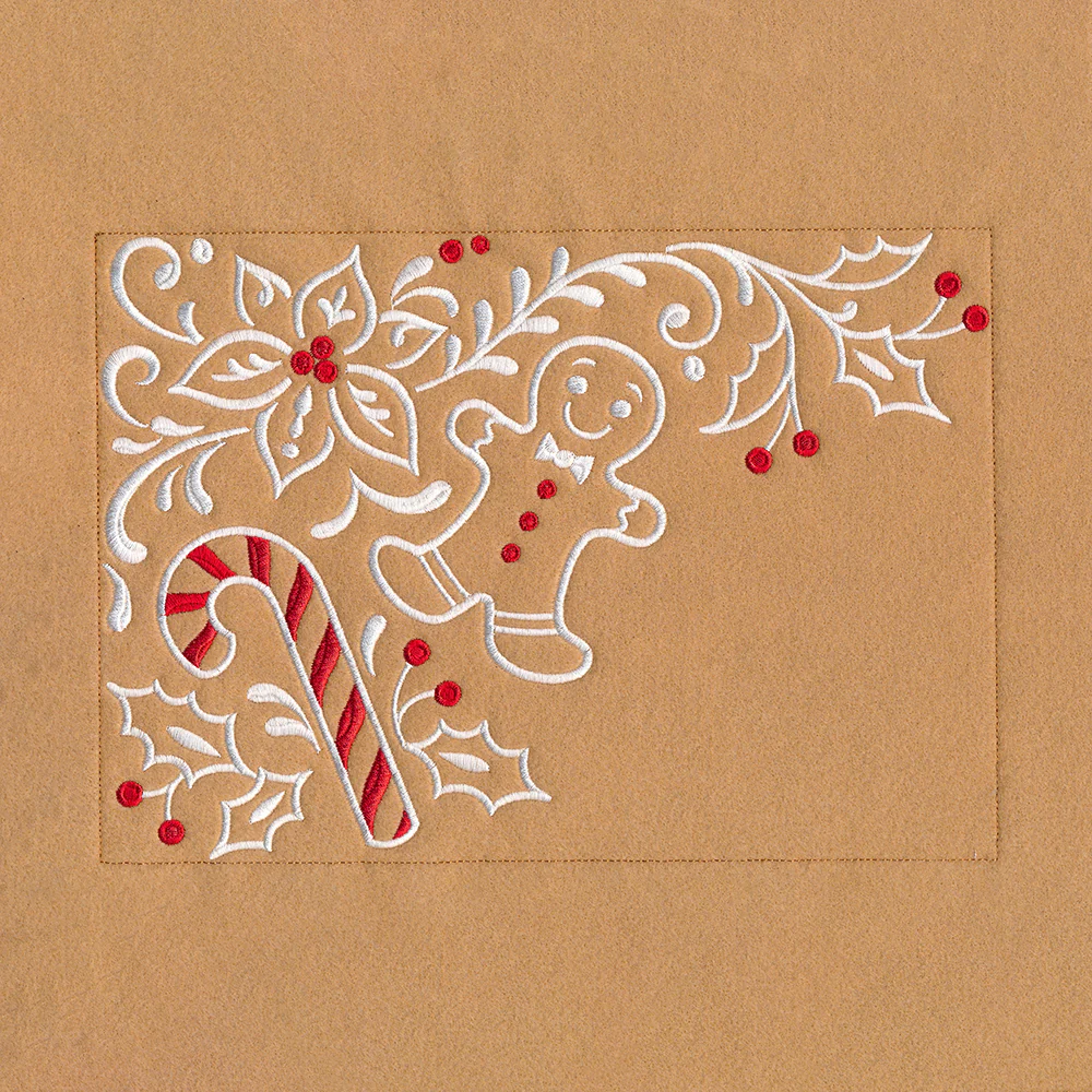 Gingerbread Christmas Placemat Corner - Top Left - Image 5