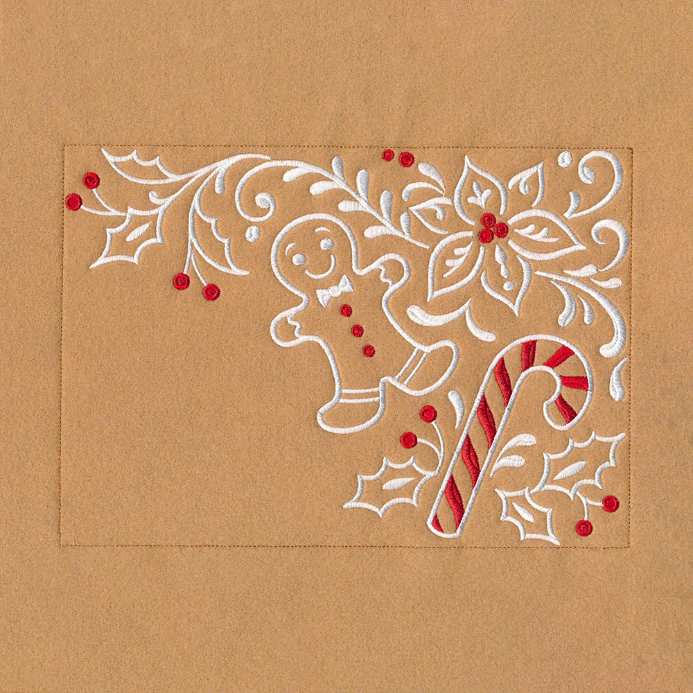 Gingerbread Christmas Placemat Corner - Top Right
