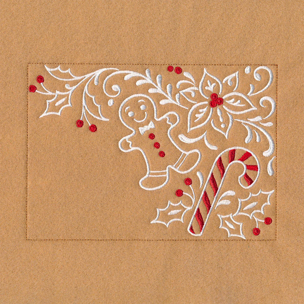 Gingerbread Christmas Placemat Corner - Top Right - Image 4