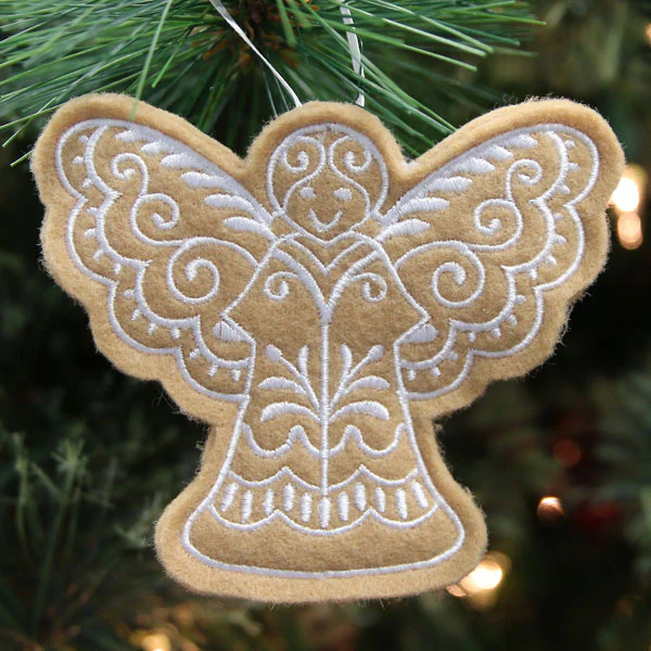 Gingerbread Cookie Ornament - Angel (In-the-Hoop) - Image 2