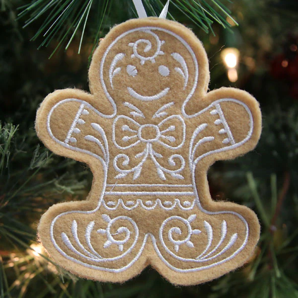 Gingerbread Cookie Ornament - Gingerbread Man (In-the-Hoop) - Image 2