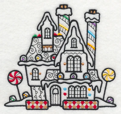 Gingerbread House 3 (Blackwork) - Image 3