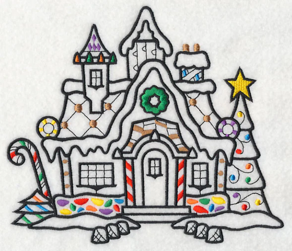 Gingerbread House 4 (Blackwork) - Image 4