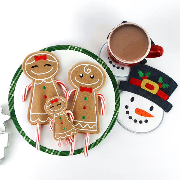 Gingerbread Man Double Candy Cane Holder (In-the-Hoop) - Image 3