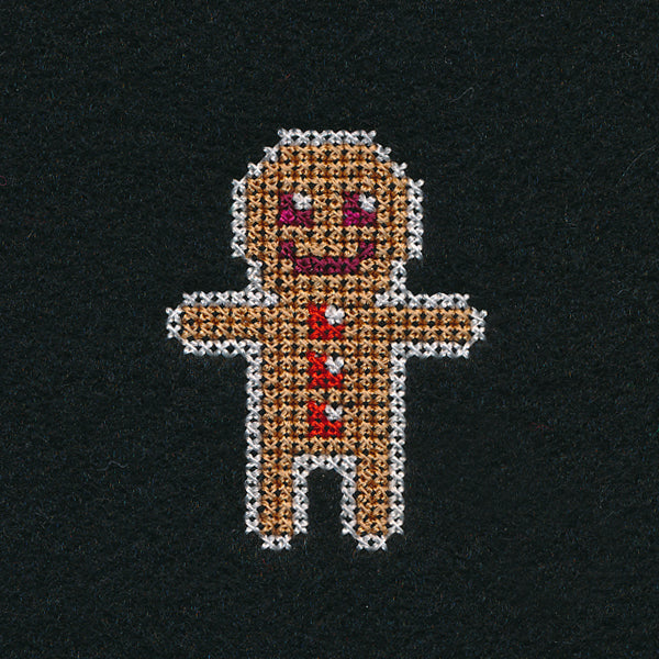 Gingerbread Man Jar Topper (Cross Stitch) - Image 2