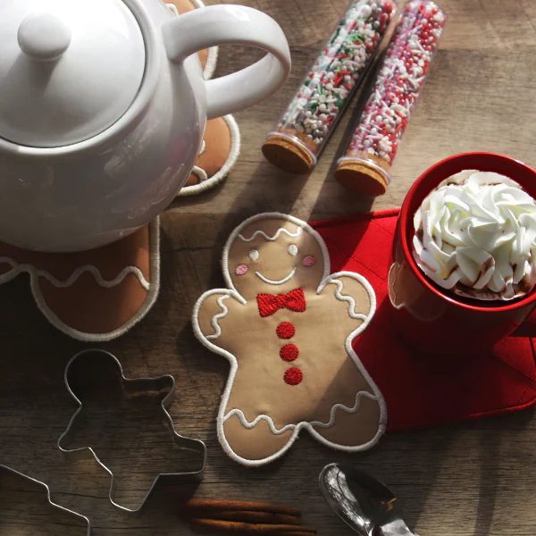 Gingerbread Man Mug Rug (In-the-Hoop) - Image 3