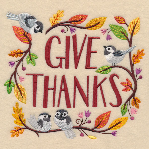 Give Thanks Chickadee Square - Image 5