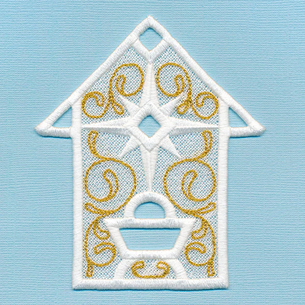 Glimmering Manger Ornament (Lace) - Image 2