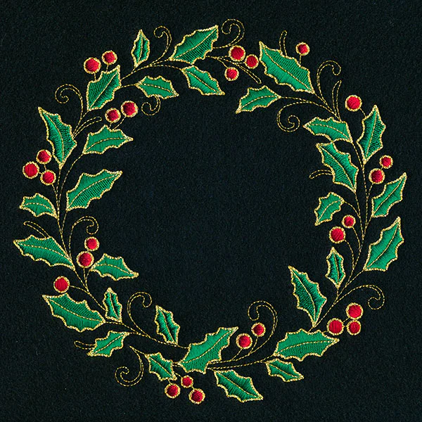 Glistening Holly and Berries Wreath