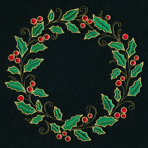 Glistening Holly and Berries Wreath - Image 2