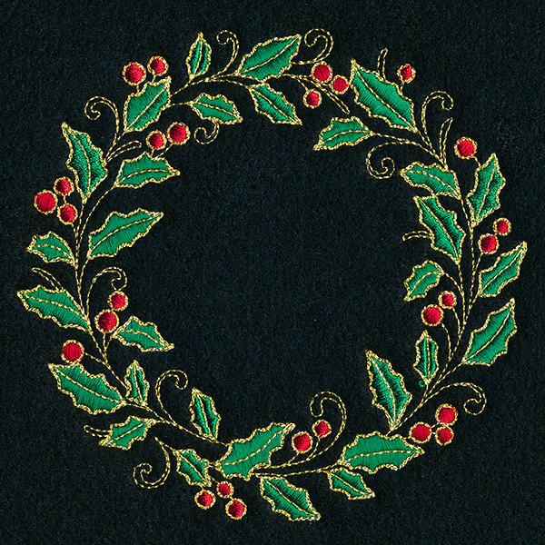 Glistening Holly and Berries Wreath - Image 4