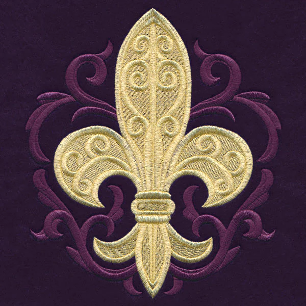 Glittering Baroque Fleur de Lis
