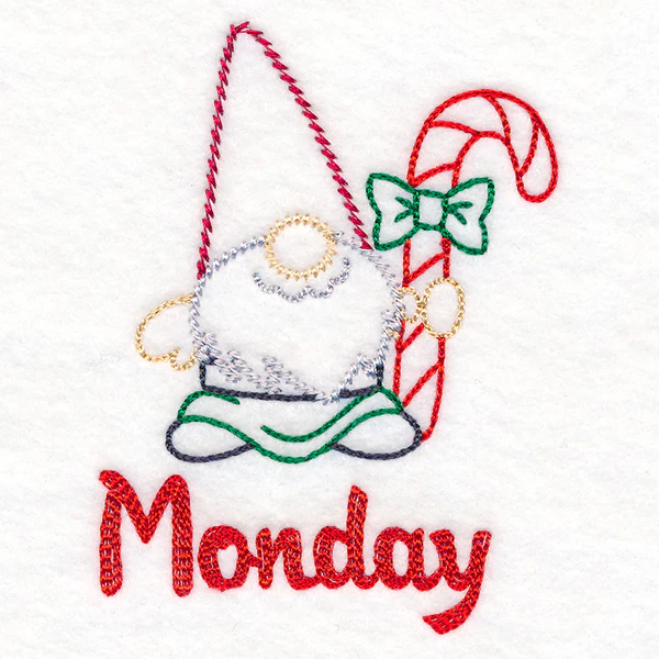 Gnome with Candy Cane on Monday (Vintage) - Image 3
