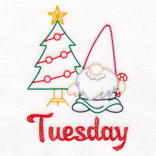 Gnome with Christmas Tree on Tuesday (Vintage) - Image 3