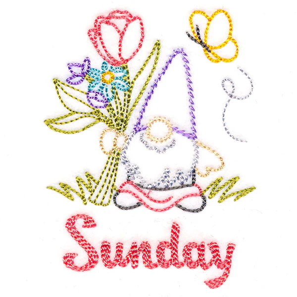 Gnome with Flowers on Sunday (Vintage) - Image 2