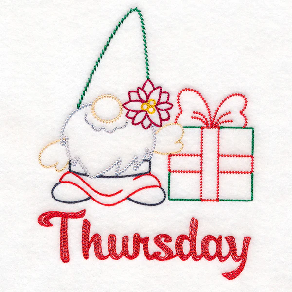 Gnome with Present on Thursday (Vintage) - Image 3
