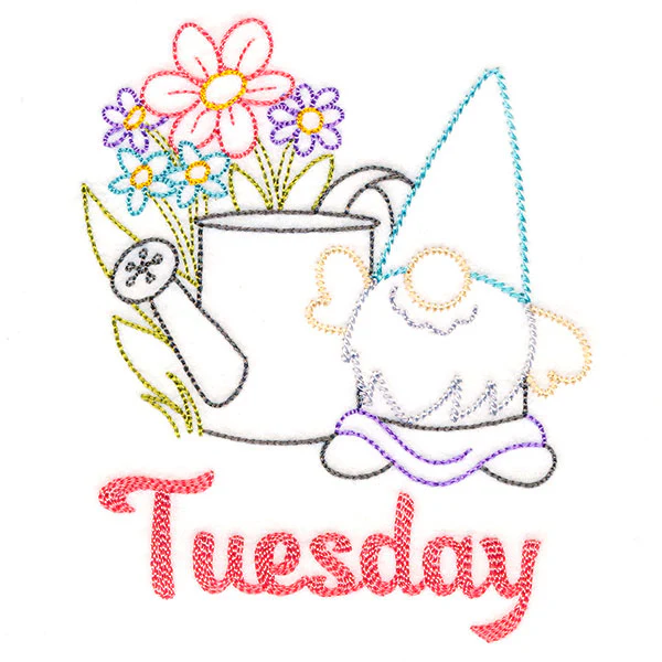 Gnome with Watering Can on Tuesday (Vintage) - Image 3