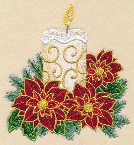 Gold-Dipped Poinsettia Candle - Image 2